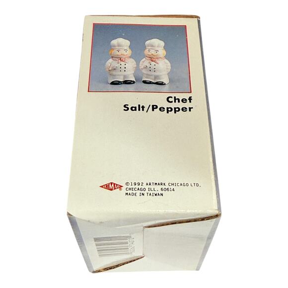 Vintage Artmark Chef Cook Salt And Pepper Shakers Ceramic Made In Taiwan MIB - Picture 10 of 10